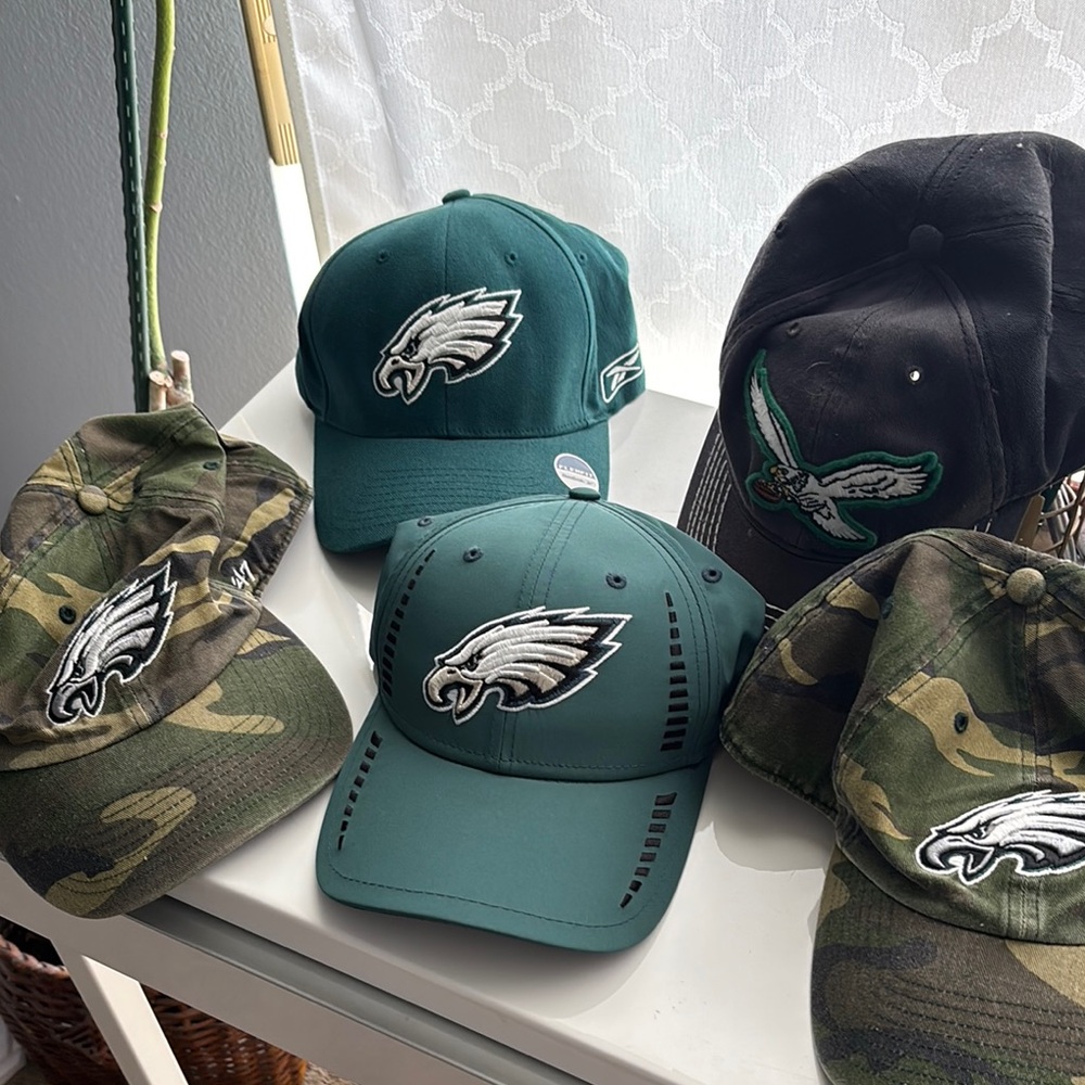 47 Brand Green and Black Eagles Hats